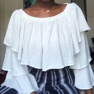 White layered blouse